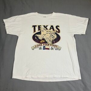 VTG 70s Texas Lone Star State Map‎ Souvenir T Shirt Mens Large IPA